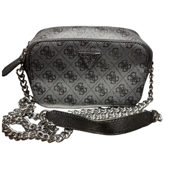 Guess Black Crossbody Bag with Iconic Logo and Chain Strap - Picture 1 of 9